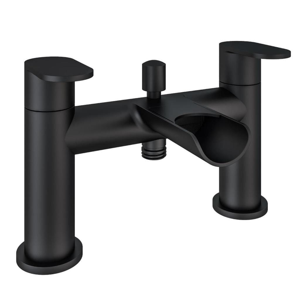 Aquarius Bath Shower Mixer Matt Black Aquarius Horseshoe Waterfall Bath Shower Mixer Tap with Shower Kit