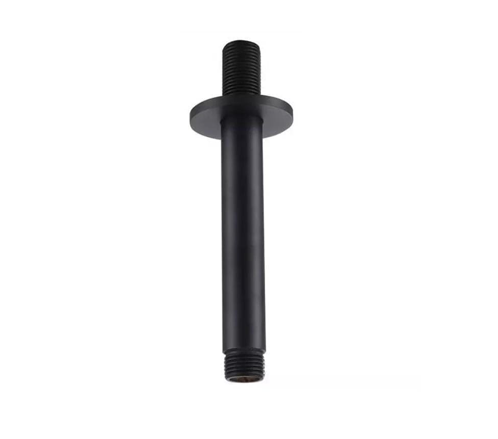Aquarius Fixed Shower Arm Matt Black Aquarius RainLux Round Ceiling Shower Arm