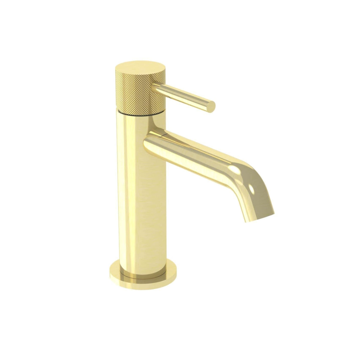 Saneux Mono Basin Tap Knurled Saneux Cos Deck Mounted Basin Mixer Tap in Brushed Brass