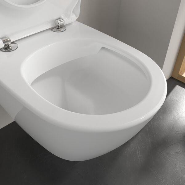 Villeroy & Boch Wall Hung Toilet Villeroy & Boch Subway 2.0 Combi-Pack Wall Hung DirectFlush Rimless Toilet with Slimline Soft Close Seat in White Alpin