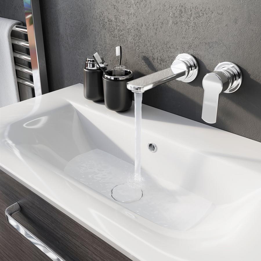 Crosswater Wisp 2 Hole Wall Mounted Basin Mixer Tap in Chrome