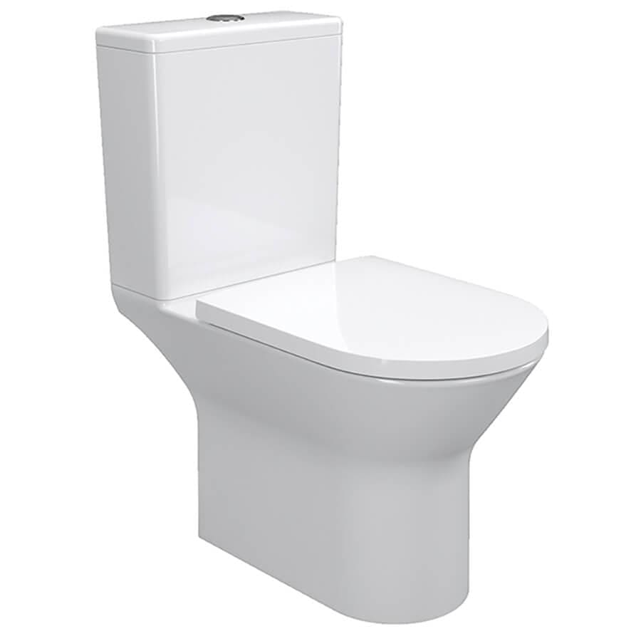 Imex Close Coupled Toilet Imex Blade Rimless Open Back Close Coupled Toilet with Soft Close Seat in White