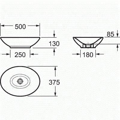 Imex Countertop Basin Imex Fyori Countertop Basin 500mm in Gloss White