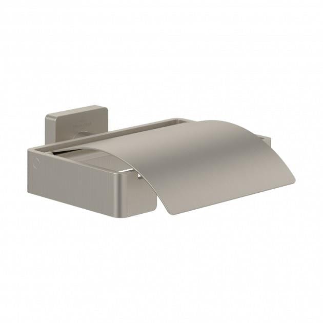 Villeroy & Boch Toilet Roll Holder Brushed Nickel Matt Villeroy & Boch Elements Striking Toilet Roll Holder With Cover