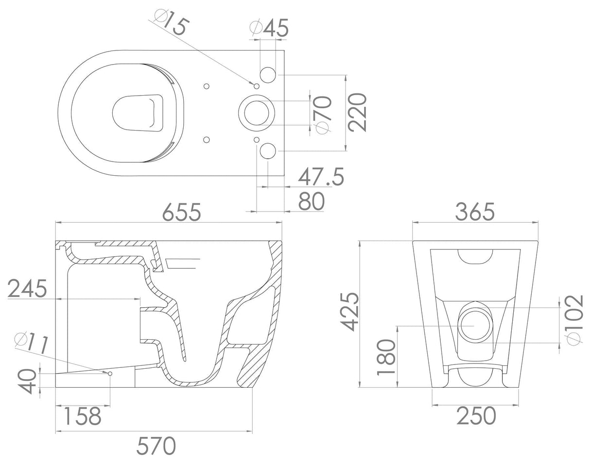 Saneux Close Coupled Toilet Saneux Uni Close Coupled Rimless Toilet with Soft Close Seat