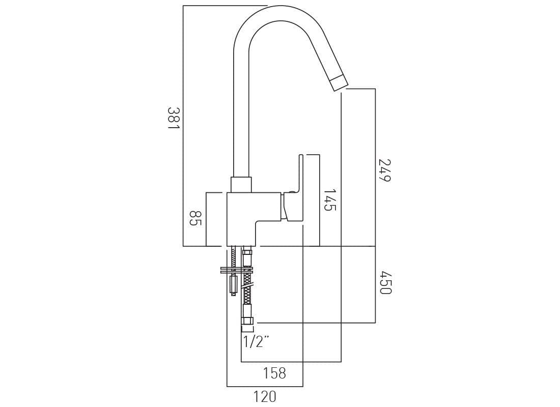 VADO Kitchen Tap Vado Life Mono Kitchen Mixer Tap with Swivel Spout - Chrome - LIF-150S-C/P