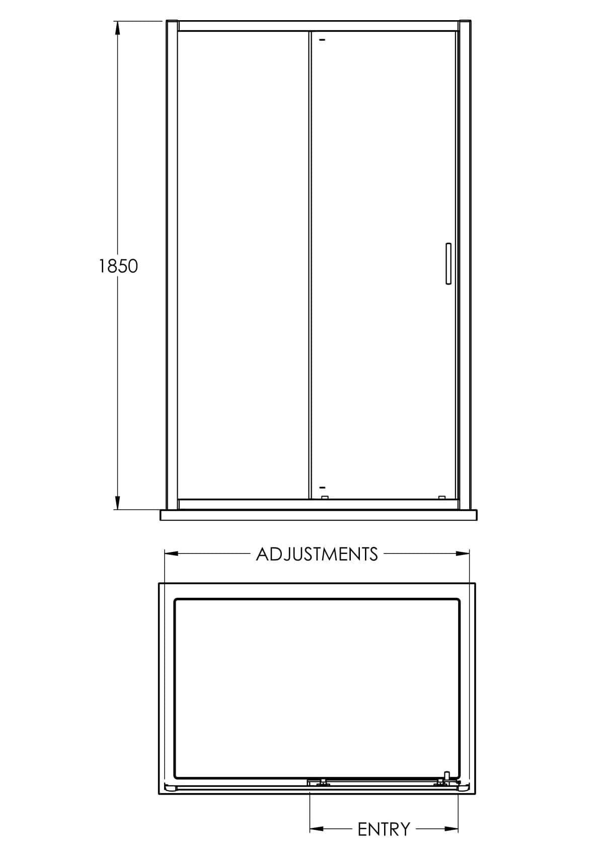Aquarius Bathrooms Sliding Shower Door Aquarius Urbano 6mm Sliding Shower Door 1850mm