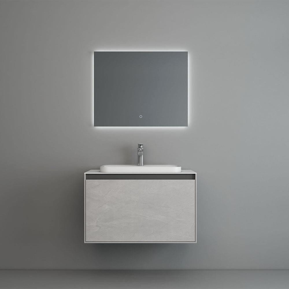 Aquarius Wall Mounted Vanity Unit Slate / White Marble Aquarius KF-Series One Drawer 800mm Vanity Unit with Countertop