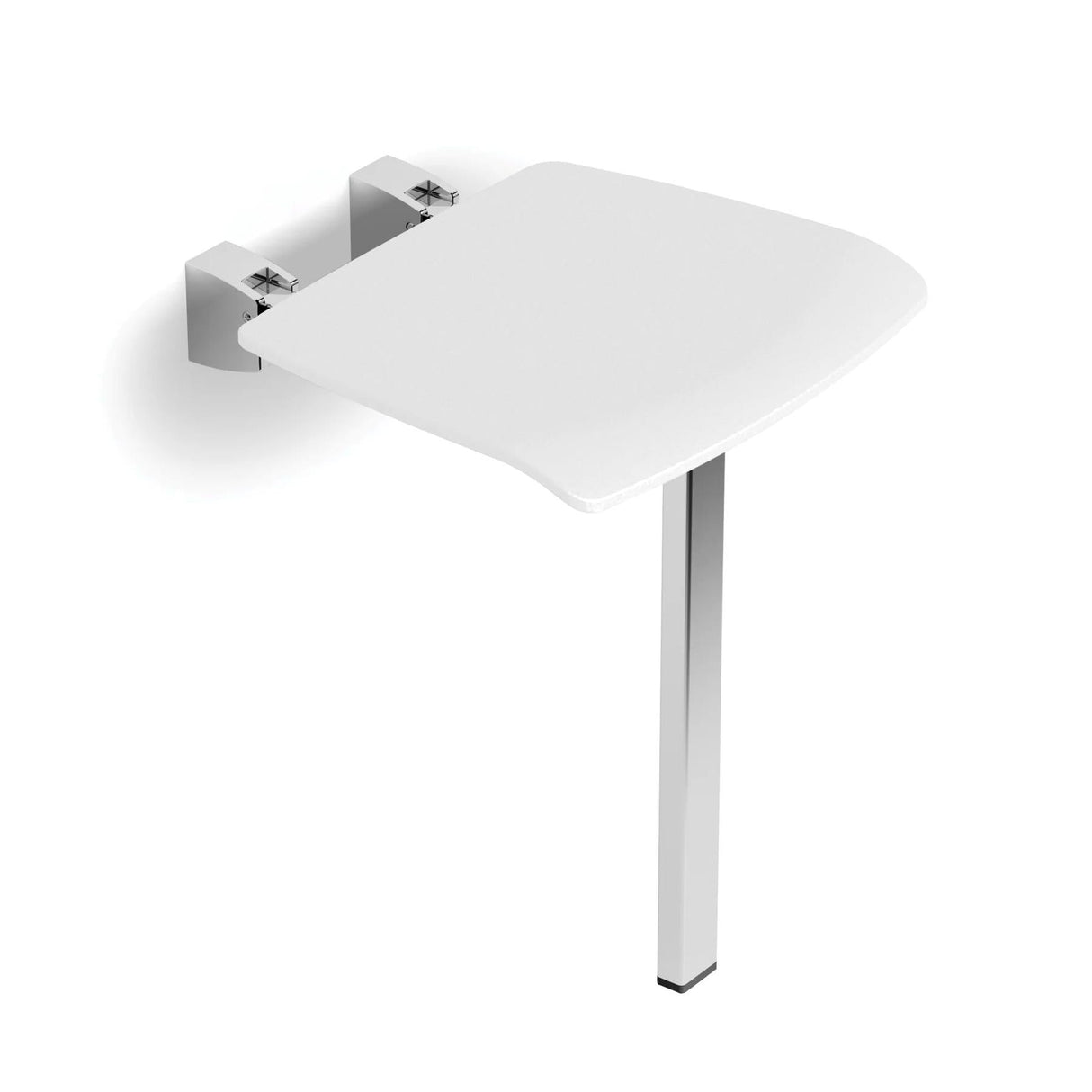 HiB Shower Seat White HiB Shower Seat with Support Leg