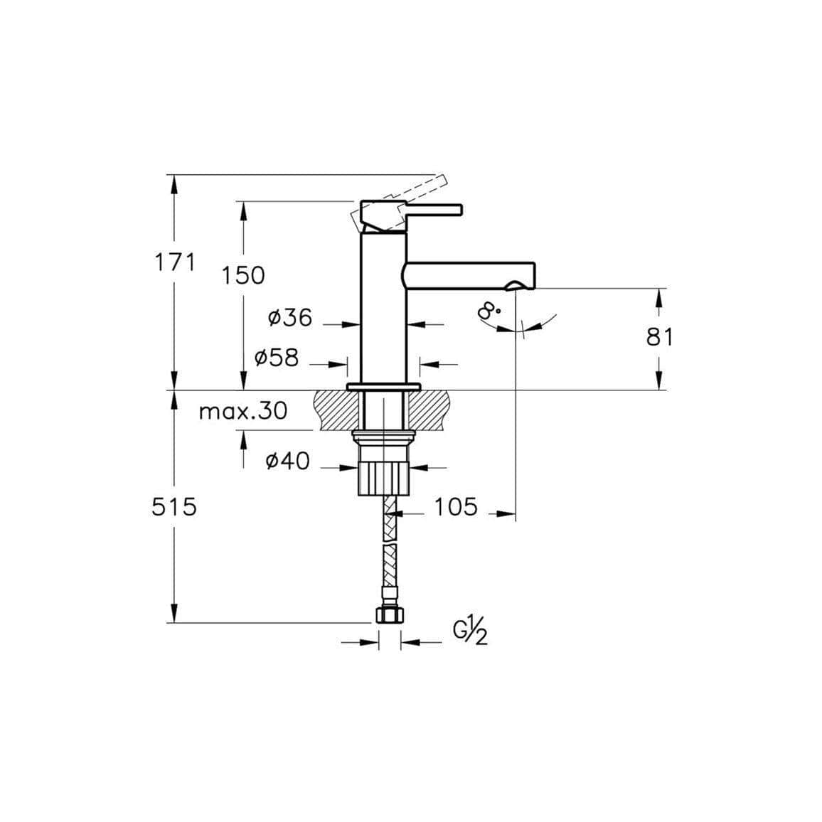 VitrA Cloakroom Tap VitrA Origin Compact Basin Mixer Tap