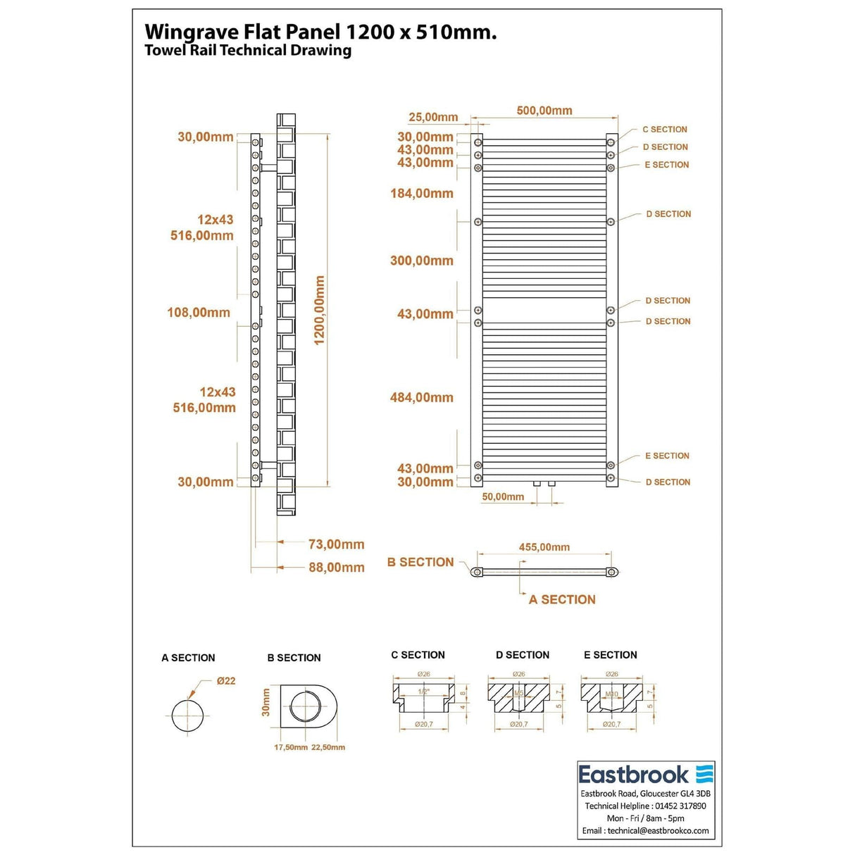 Eastbrook Flat Panel Radiator Eastbrook Wingrave Flat Panel Radiator In Matt Anthracite