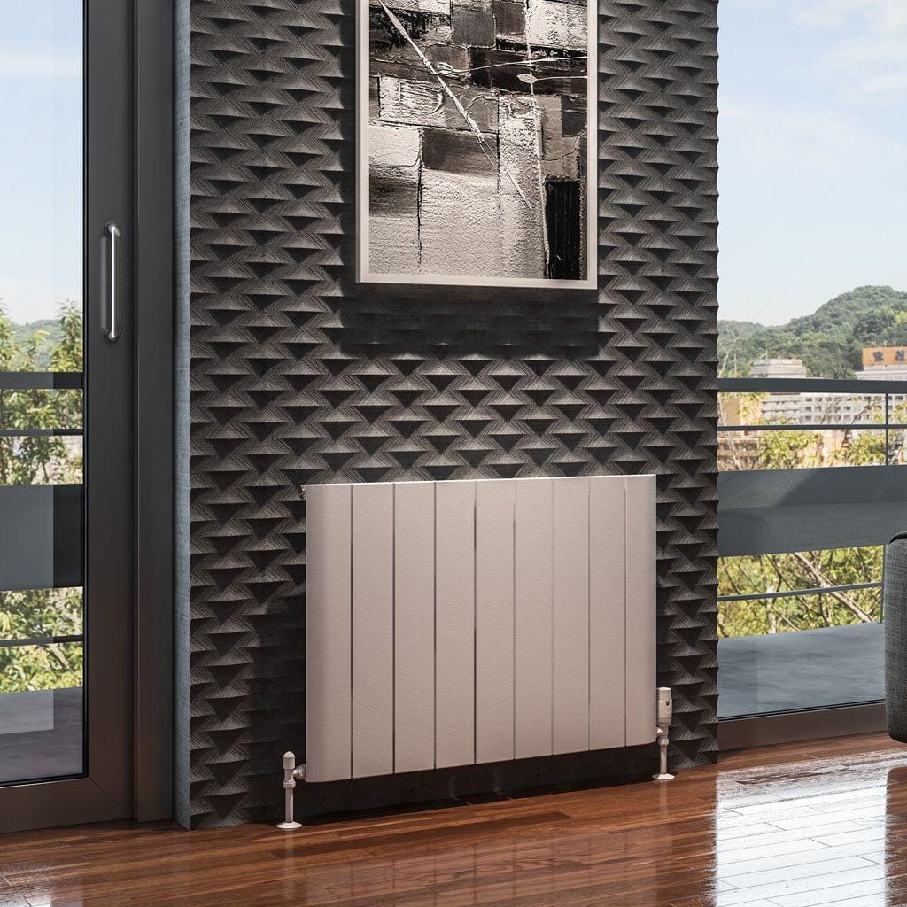 Eastbrook Panel Radiator 600 x 850 / Central Heating Eastbrook Peretti Straight Horizontal Aluminum Radiator in Matt White