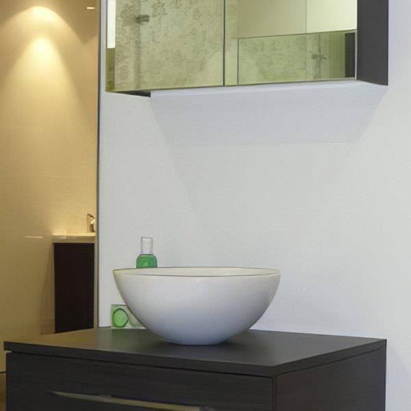 Saneux Countertop Basin Saneux Austen 320mm Round Countertop Basin in Gloss White
