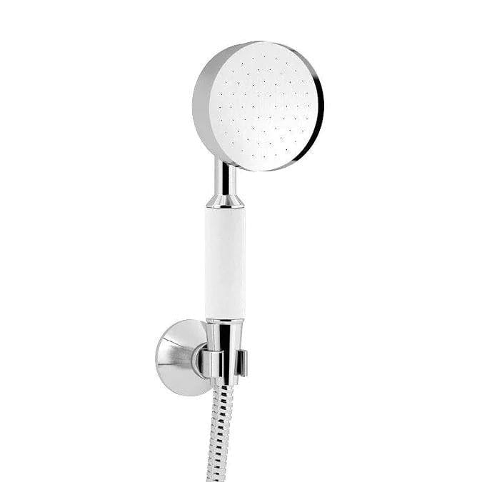 Heritage Exposed Shower Set Heritage Gracechurch Mother of Pearl Exposed Shower Set with Deluxe Fixed Riser Kit, Showerhead, Handset and Hose in Chrome