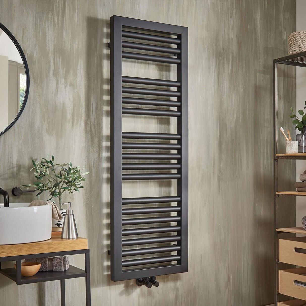 Vogue Designer Towel Radiators Vogue Contrast Designer Towel Radiator in Matt Black
