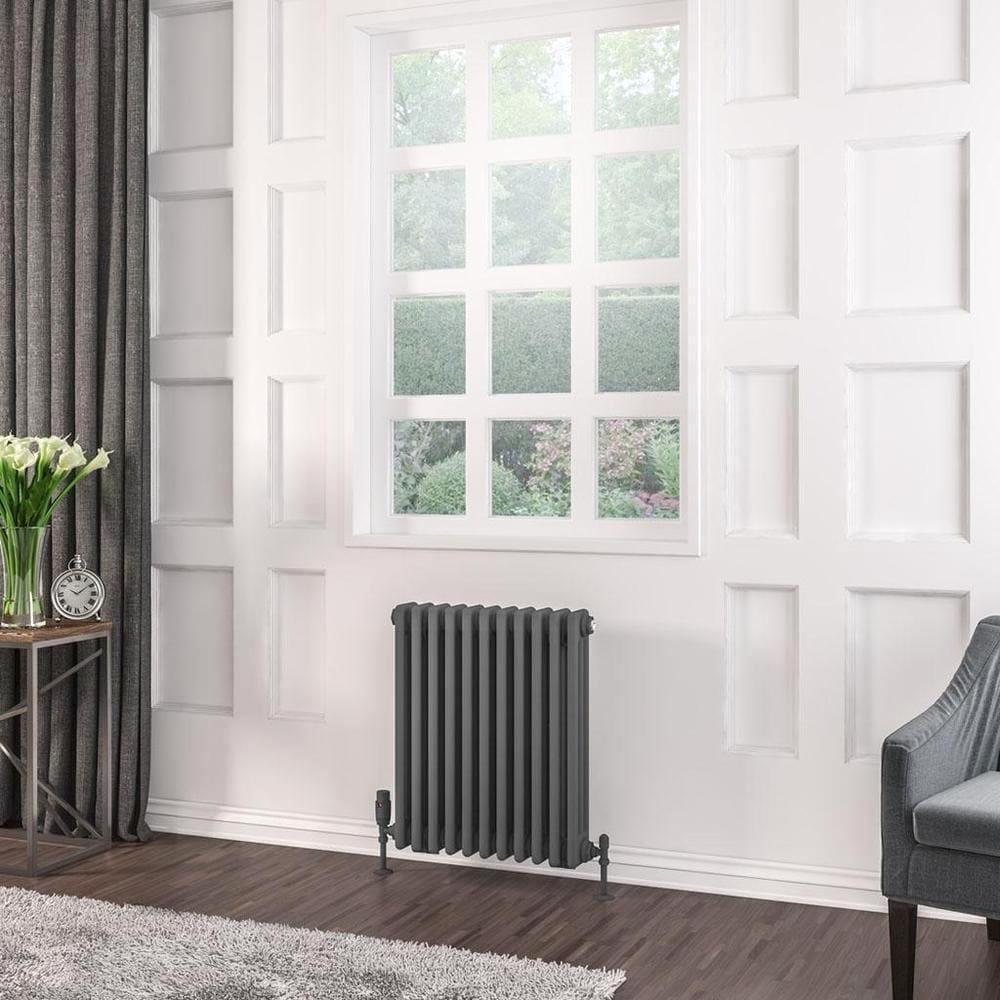 Eastbrook 600 x 518 / Dual Fuel Eastbrook Rivassa Traditional 3 Column Radiator in Matt Anthracite