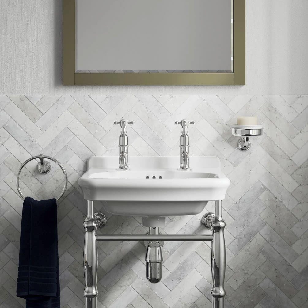 UK Bathroom Store Wall Hung Basin Burlington Guild 450mm Cloakroom Basin with Washstand