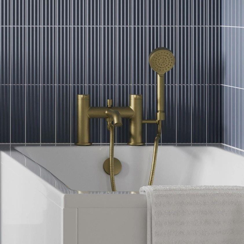 Britton Bath Shower Mixer Brushed Brass Britton Hoxton 2.0 Bath Shower Mixer - 2 Tap Hole
