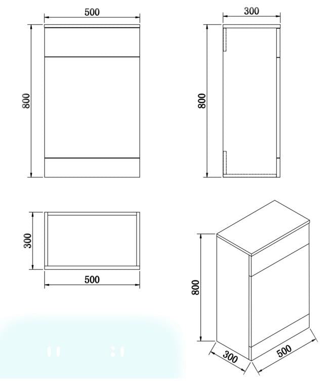 Aquarius Halite Waterproof 500mm WC Unit