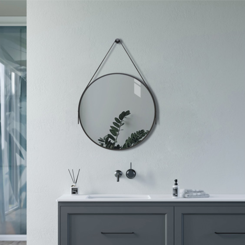Aquarius Orbit Hanging Mirror with Black Strap