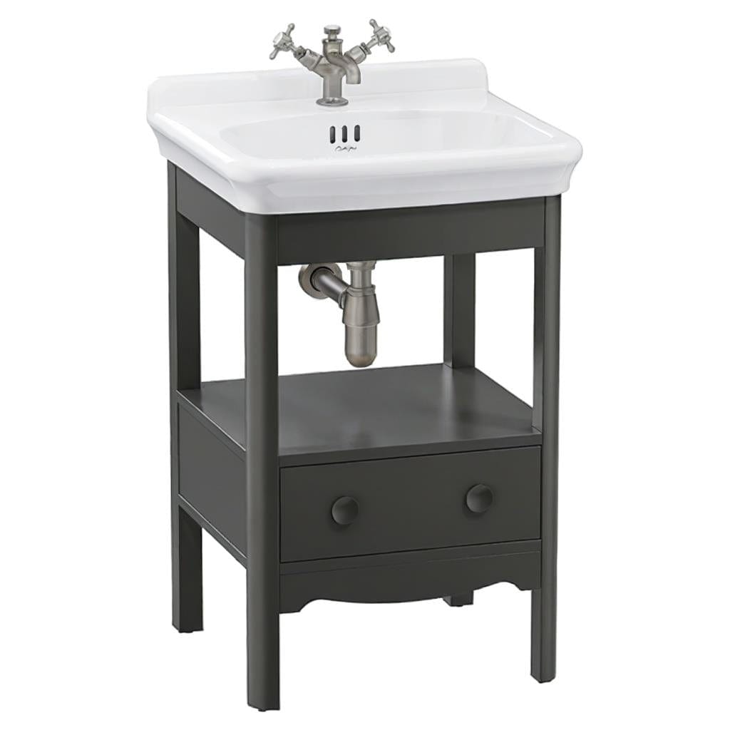 Burlington Floor Standing Vanity Unit Ashbee Grey / 1 Hole Burlington Guild Floor Standing 560mm Vanity Unit with Basin