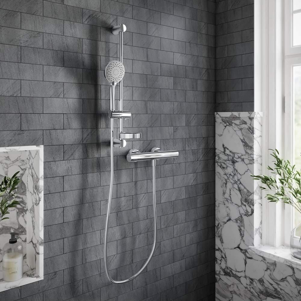 UK Bathroom Store Exposed Shower Set Chrome / Round Villeroy & Boch Thermostatic Exposed Shower Mixer Set
