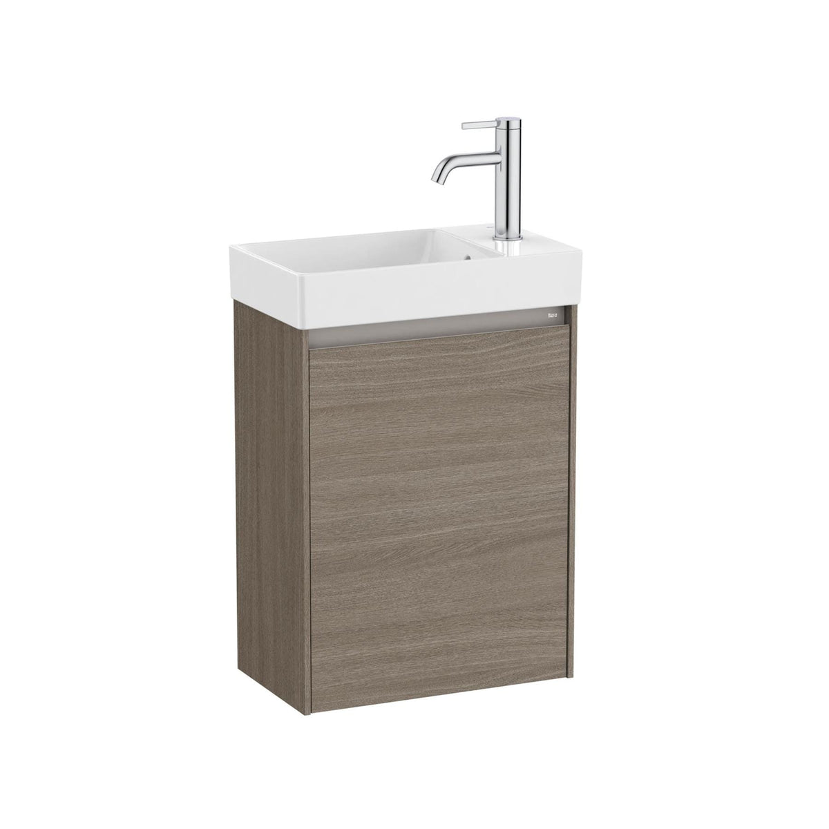 Roca Cloakroom Vanity Unit Dark Elm Roca Ona 450mm Wall Mounted One Door Cloakroom Vanity Unit with Basin