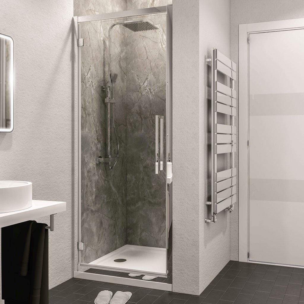 Eastbrook Hinged Shower Door Chrome / 800mm Eastbrook Corniche 2000 8mm Hinged Shower Door