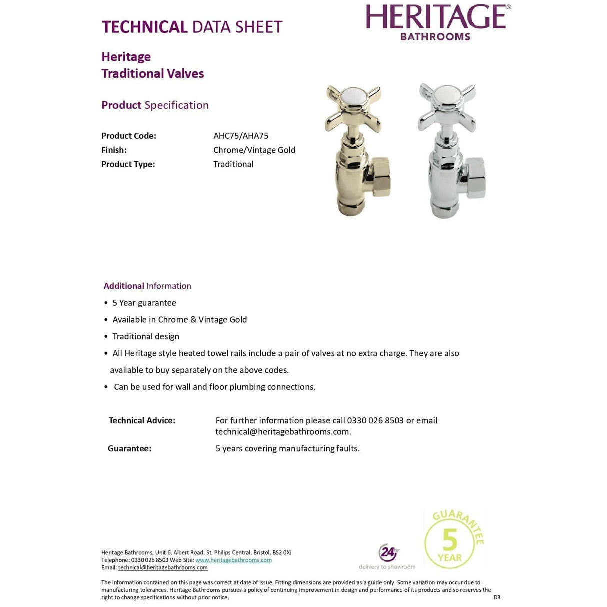 Heritage Radiator Valve Heritage Traditional Heated Towel Rail Valves in Chrome