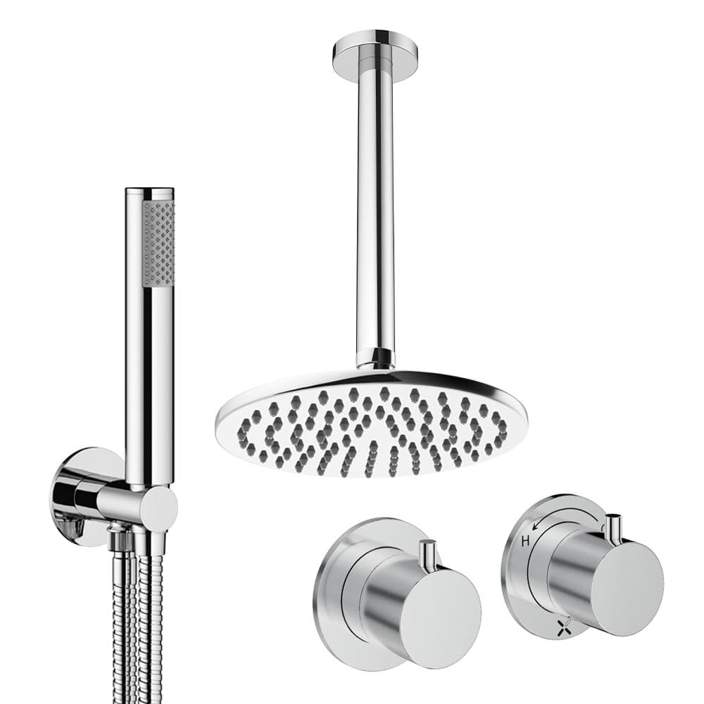 UK Bathroom Store Concealed Shower Set Crosswater Module Shower Set 1 with Fixed Head and Pencil Handset