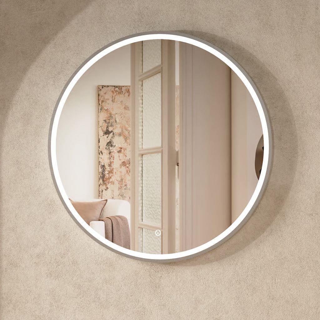 Crosswater Illuminated Mirror 700mm / Slate Crosswater Infinity Round Framed LED Illuminated Mirror