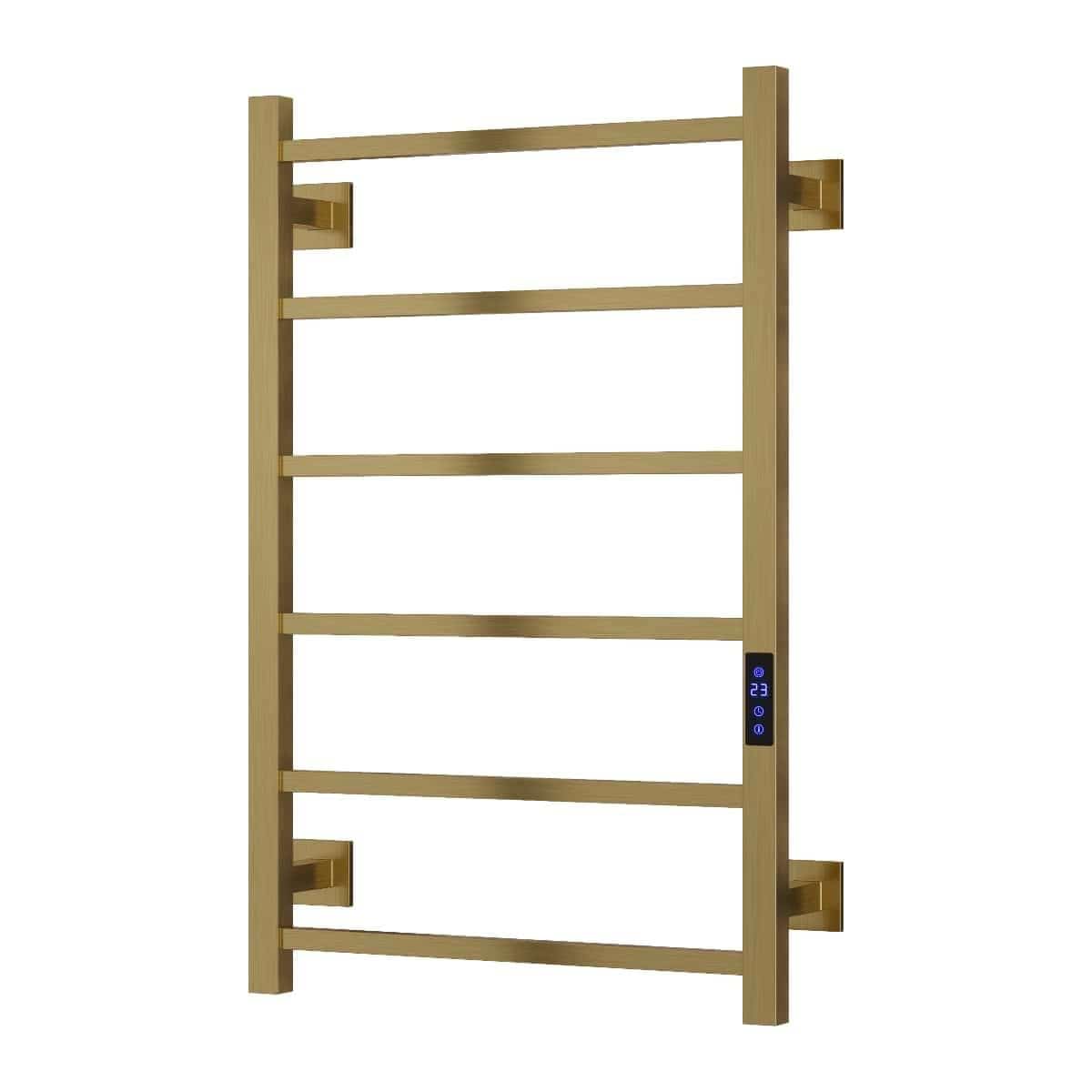 Reina Designer Towel Radiator 800 x 500mm / Brushed Brass Reina Velino Dry Electric Designer Towel Radiator