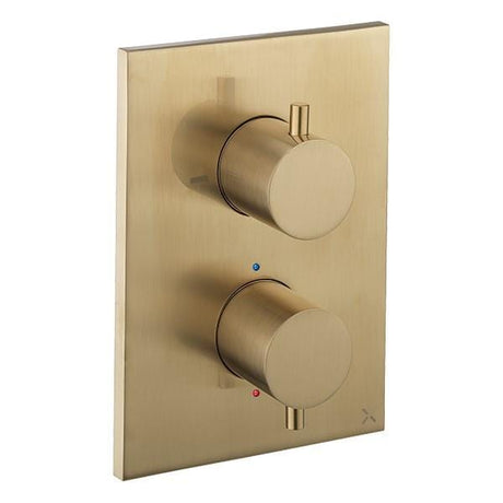 Crosswater Concealed Shower Valve Brushed Brass Crosswater MPRO Crossbox 2 Outlet Multi-Flow Trimset