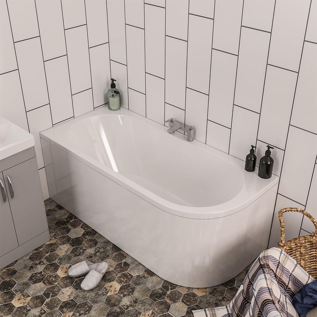 Eastbrook Double Ended Bath 1700 x 800mm / 5mm / Left Handed Eastbrook Biscay Double Ended Bath with Curved End