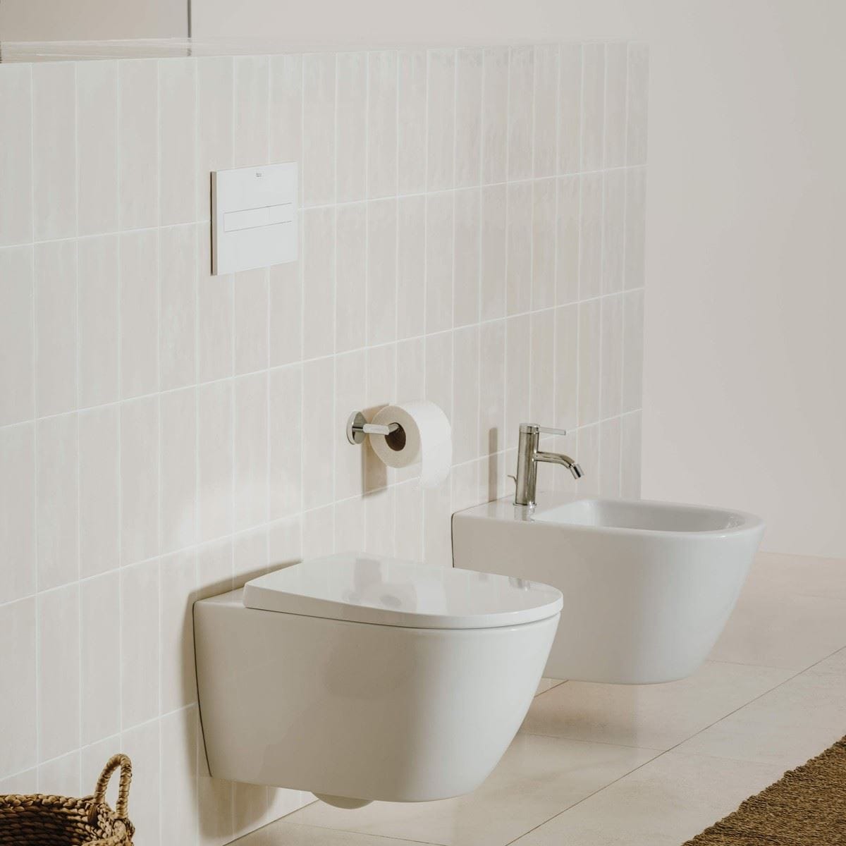 Roca Flush Plate Roca Duplo One PL7 Flush Plate with Square Buttons