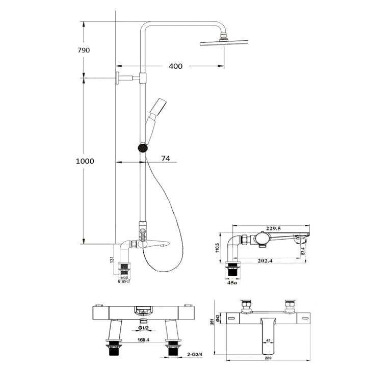 Sagittarius Exposed Shower Set Sagittarius Bari Wall Mounted Thermostatic Bath Shower Mixer and Rigid Riser Kit in Chrome