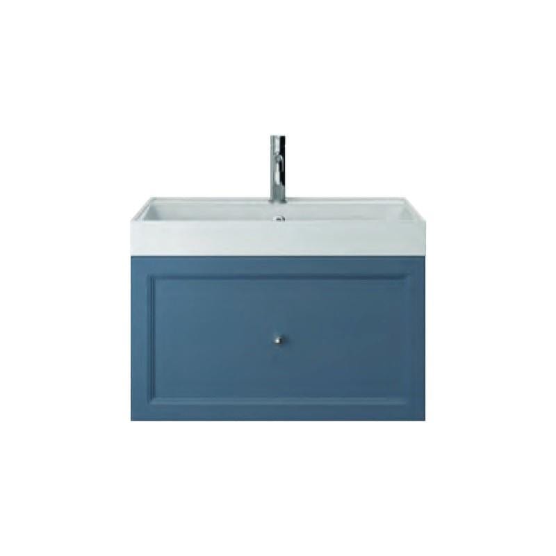 Heritage Wall Mounted Vanity Unit Maritime Blue / Kirkham Basin - 2 Tap Hole Heritage Caversham Wall Mounted Vanity Unit with Basin or Worktop - 700mm - One Drawer