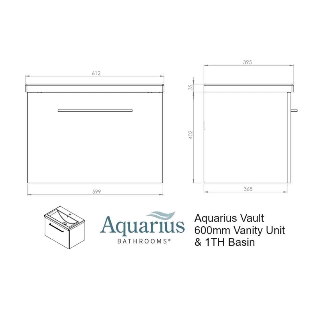 Aquarius Wall Mounted Vanity Unit Aquarius Vault Single Drawer Vanity Unit with 1 Tap Hole Basin