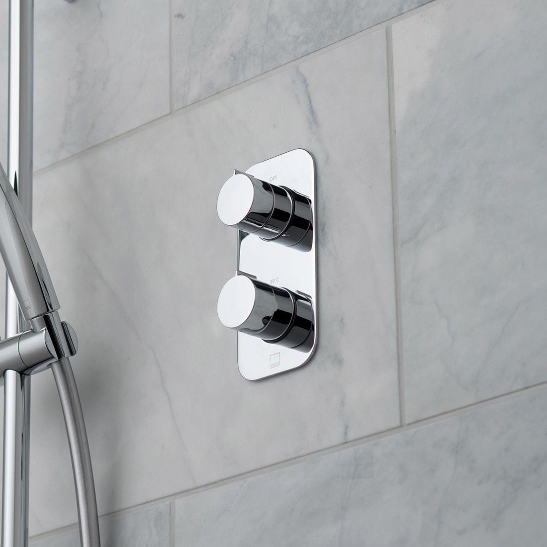 VADO Concealed Shower Valve Vado Altitude Concealed 1 Outlet 2 Handle Vertical Thermostatic Shower Valve in Chrome