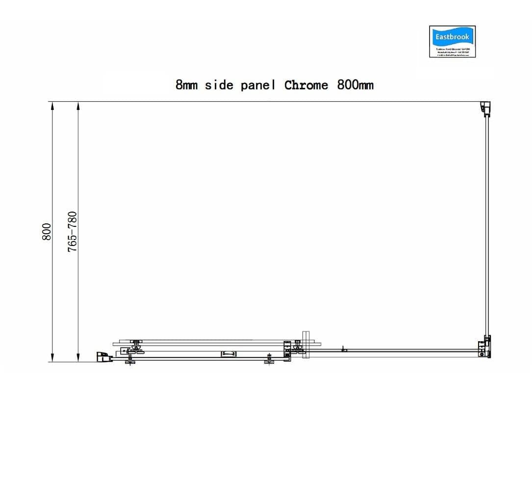 Eastbrook Side Panel Eastbrook Corniche 2000 8mm Side Panel for Sliding Doors