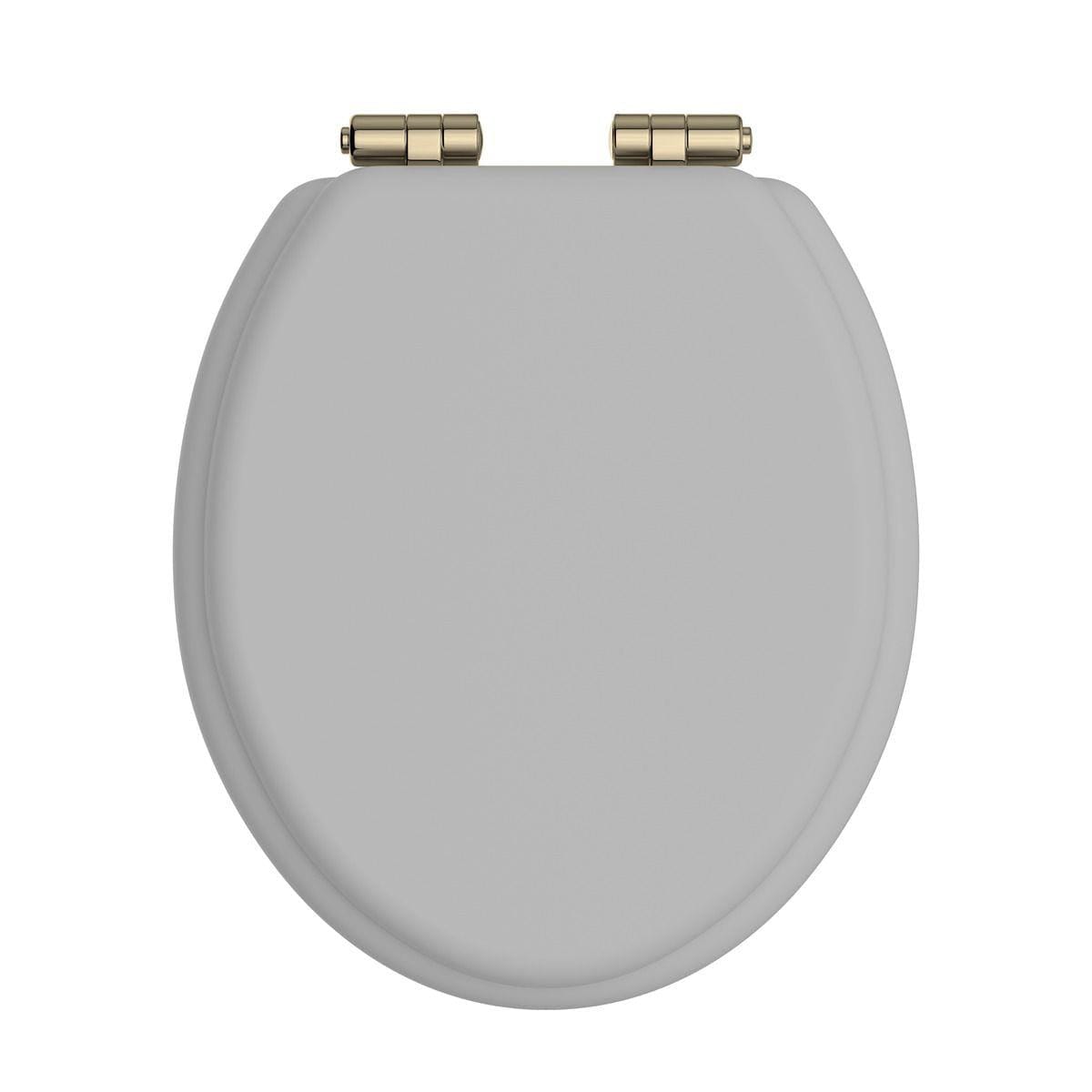 Heritage Toilet Seat Dove Grey / Gold Heritage Soft Close Wooden Toilet Seat
