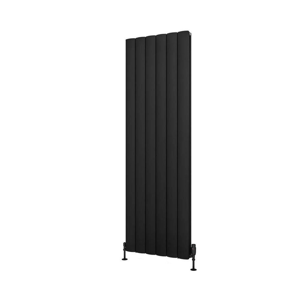 Eastbrook Panel Radiator Eastbrook Guardia Straight Vertical Aluminium Radiator in Matt Black
