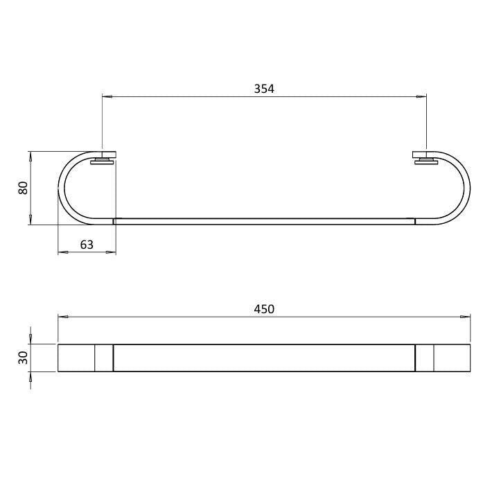 Crosswater Towel Rails and Rings Crosswater Velo Towel Rail