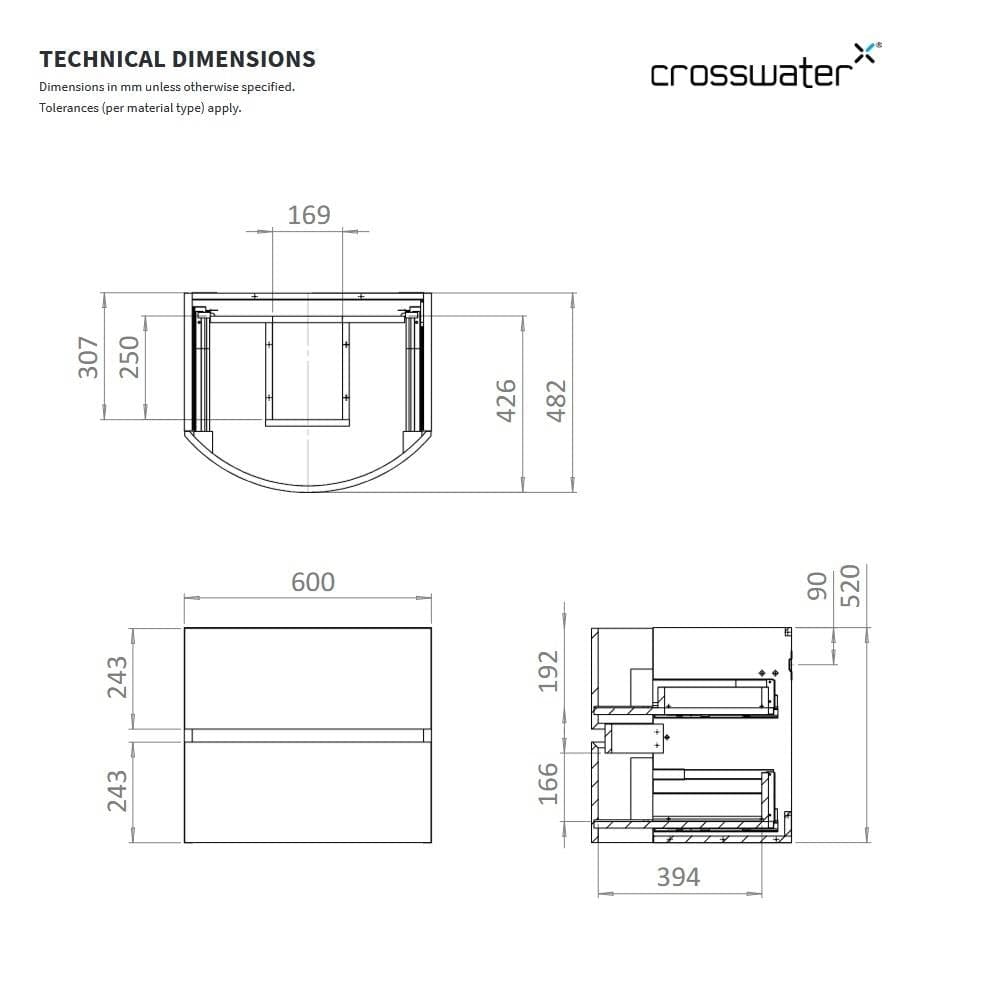 Crosswater Wall Mounted Vanity Unit Crosswater Svelte Wall Hung Vanity Unit with Basin