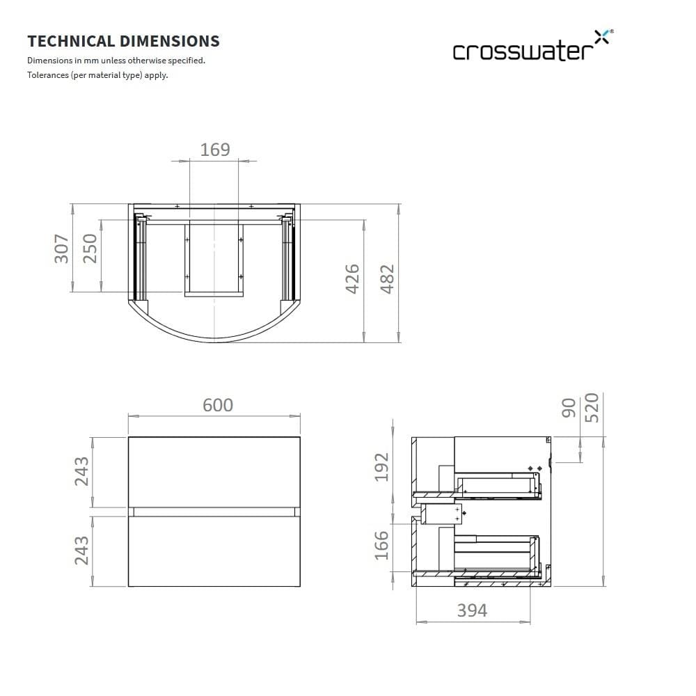 Crosswater Wall Mounted Vanity Unit Crosswater Svelte Wall Hung Vanity Unit with Basin