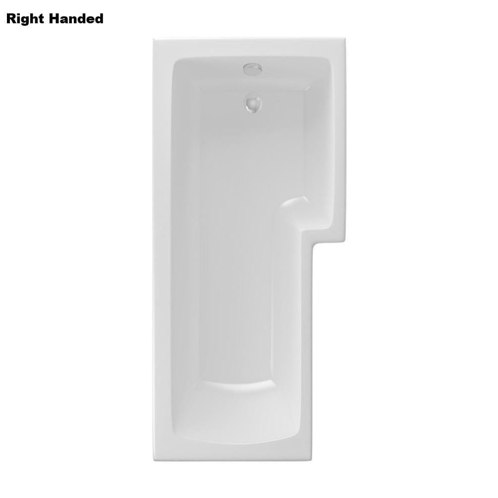 Eastbrook L-Shaped Shower Bath 1500 x 850mm / Reinforced / Right Handed Eastbrook Shannon L-Shape Shower Bath