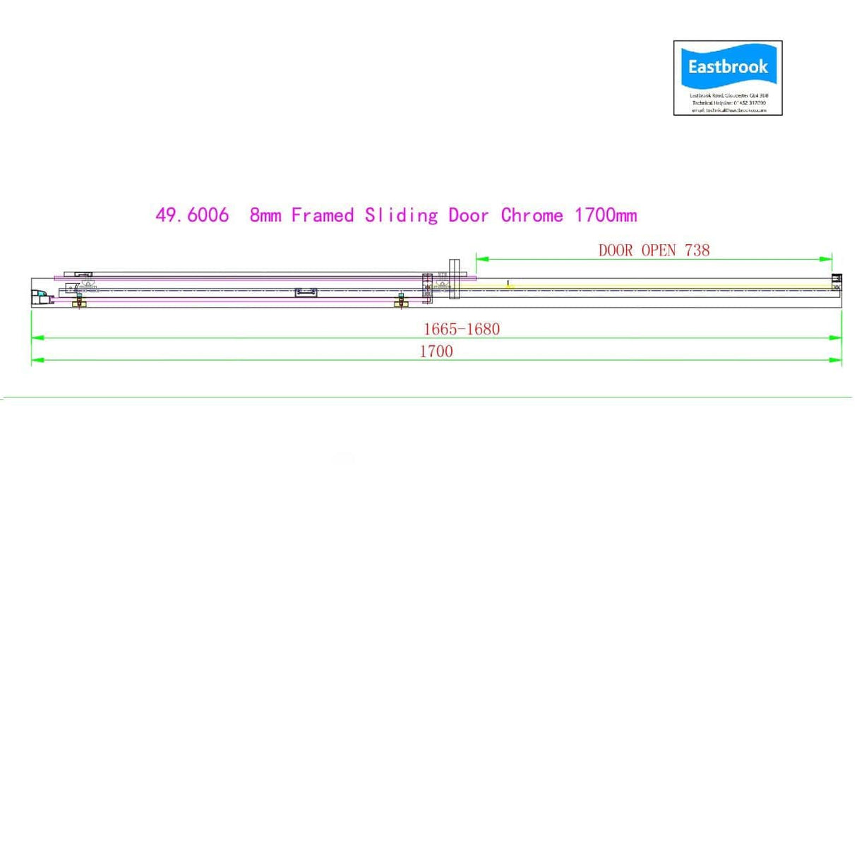 Eastbrook Sliding Shower Door Eastbrook Corniche 2000 8mm Sliding Shower Door