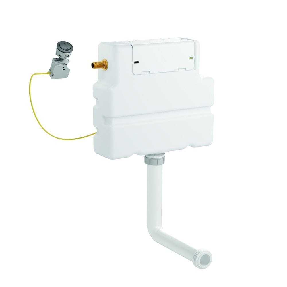 Crosswater Concealed Cistern Brushed Nickel Crosswater Concealed Cistern Set with Flush Button - 390 x 345 x 115mm