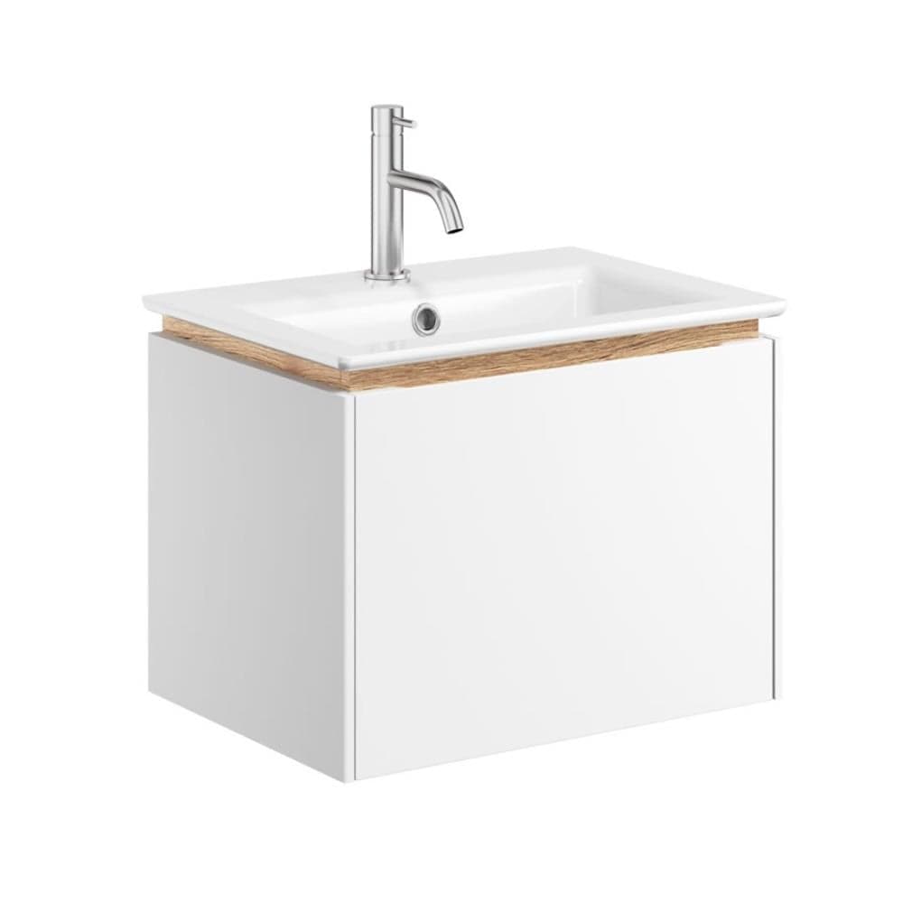 Crosswater Wall Mounted Vanity Unit Matt White / 500mm / 1 Tap Hole Basin Crosswater Mada Wall Mounted Vanity Unit