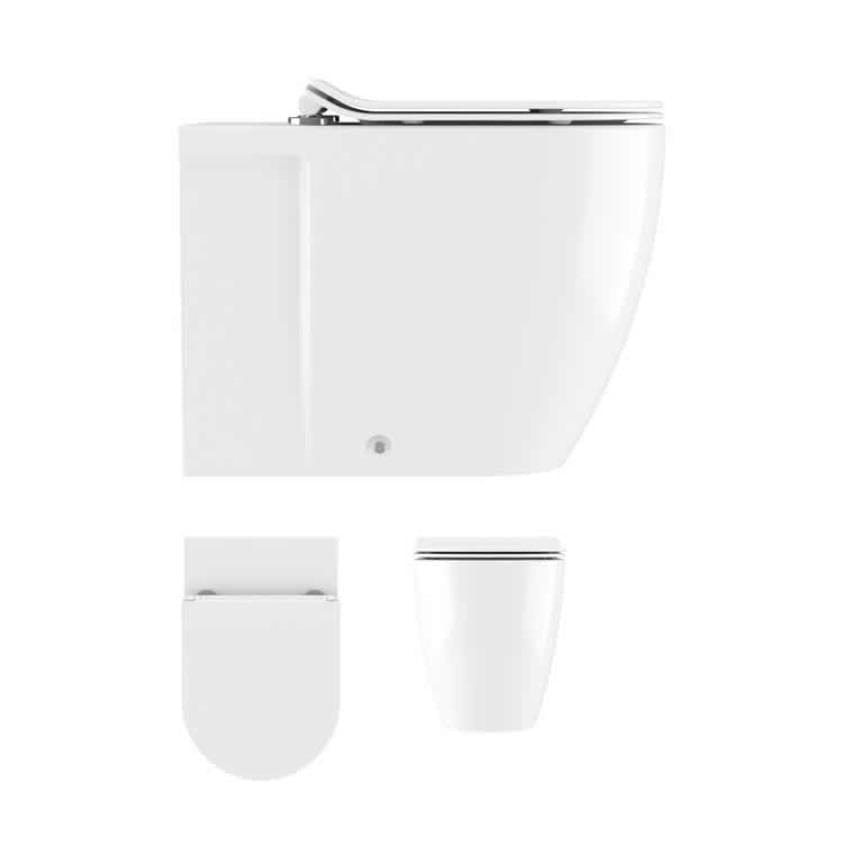 Crosswater Back To Wall Toilet Crosswater KAI X Compact Rimless Back to Wall Toilet with Soft Close Quick Release Seat